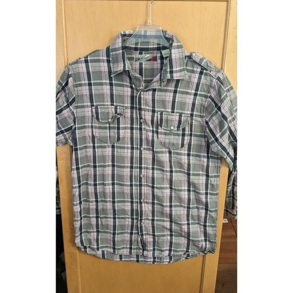 Red Snap‎ Brand PEARL SNAP Western Shirt Large Long Sleeve plaid Snap Fashion - Picture 1 of 5